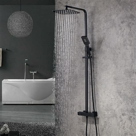 The ceramic disc cartridge brings you a faucet built to last up to 600,000 uses. Luxury Modern Exposed Thermostatic Shower Faucet Matte ...