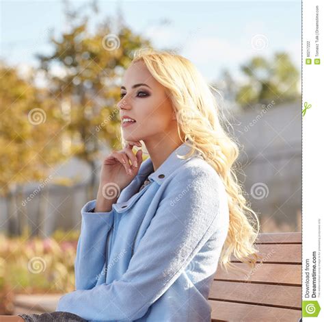 Beautiful Woman Enjoying The Sunny Autumn Day Stock Photo Image Of