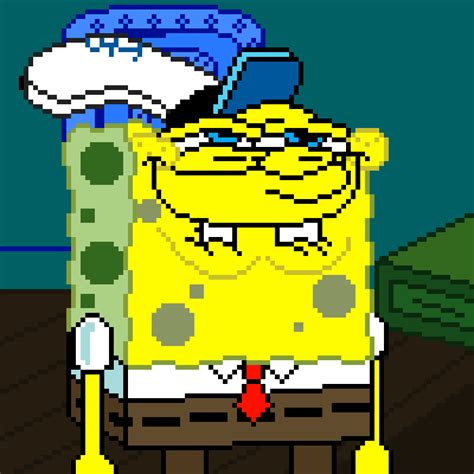 Pixilart Spongebob Smirk By Pokesloth21