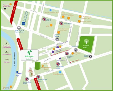 Bangkok Riverfront Local Attractions Map Holiday Inn Bangkok Silom