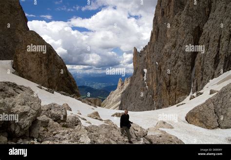 Pass Sassolungo Val Gardena Dolomites Alps Italy Stock Photo Alamy