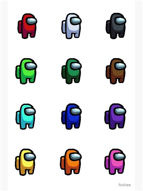 "Among Us Colors and Characters Stickers Pack" Canvas Print by louhee
