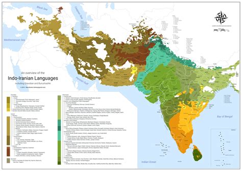 Map Of The Indo Iranian And Dravidian Languages And Dialects Made