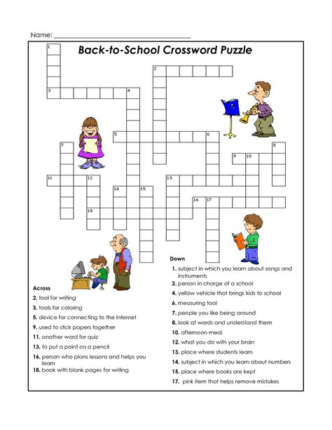 Kids' crossword puzzles to print
