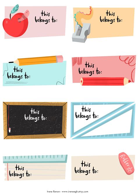 Custom Book Labels For Kids And Teachers Printable This Etsy