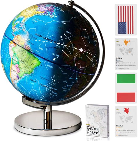 Home And Garden New Spinning World Globe Desktop Political Globe 8 Inch