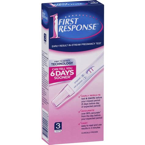 First Response Pregnancy Test Instream Test 3 Pack Woolworths