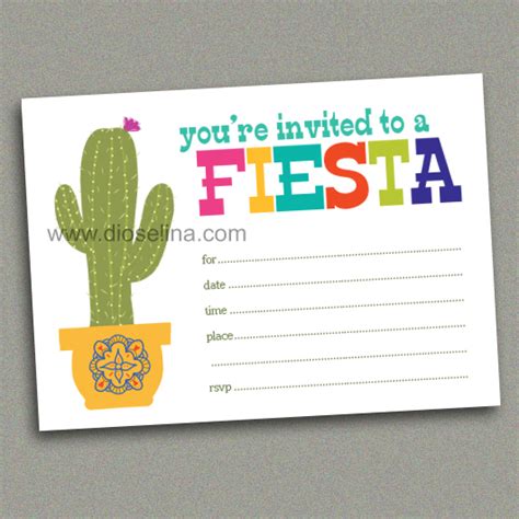 Fiesta Printable Fill In The Blank Invitations