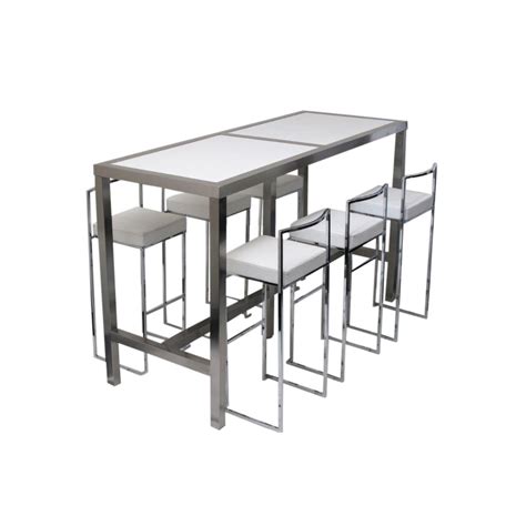 Perfect for intimate conversations, this. High Bar Table & 6 Stools White (Set)