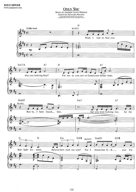 Andrew Lloyd Webber Only You Sheet Music Pdf Free Score Download