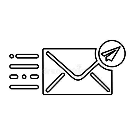 Email Message Send Mail Sent Outline Icon Line Vector Design Stock