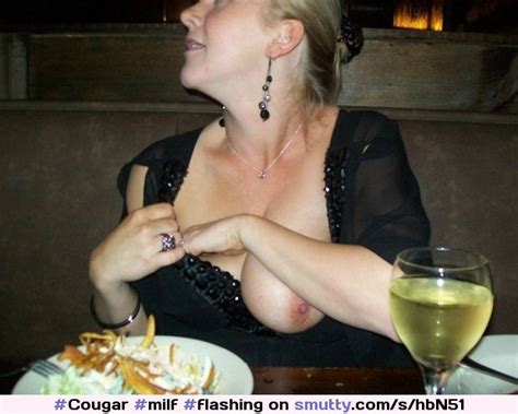 Milf Restaurant Flashing Tit Onetitout Smutty Hot Sex Picture
