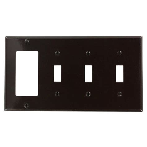 Check spelling or type a new query. Leviton 4-Gang Standard Size 3-Toggles 1-Decora Combination Plastic Wall Plate, Brown-P326 - The ...