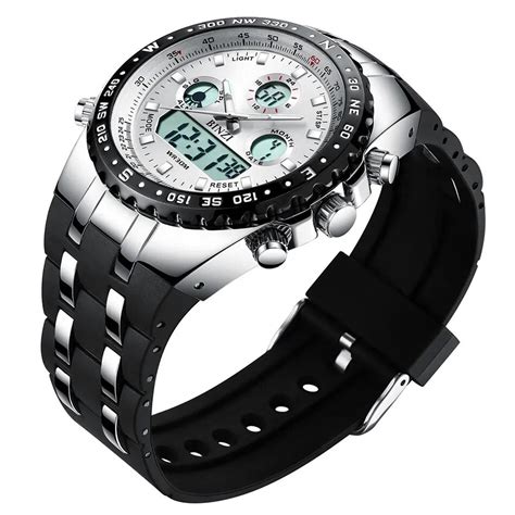 big dial sports watches for men analog digital display waterproof military tactical wrist