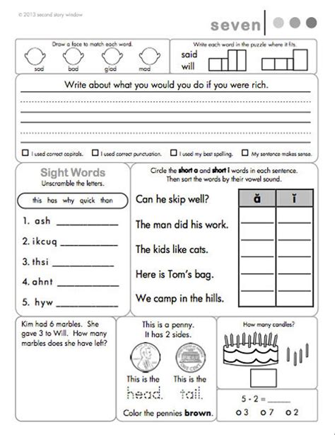 2nd Grade Daily Spiral Review Worksheets Educational Activity Home