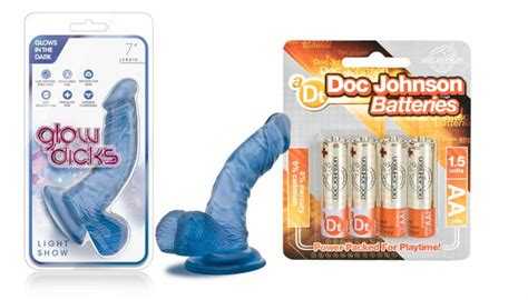 Blush Glow Dicks Light Show Blue And A Pack Of Doc Johnson Aa Batteries