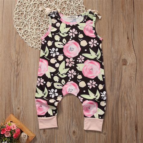 Aliexpress.com : Buy Summer Newborn Baby Girl Clothes Summer Sleeveless Floral Romper Playsuit ...