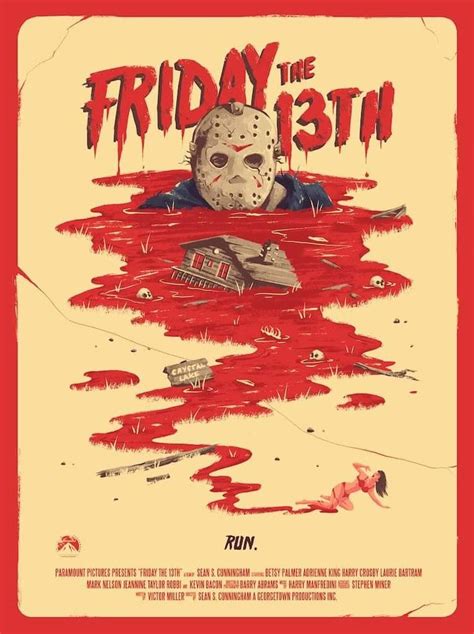 Horror Movie Poster Art Friday The Th By Marie Bergeron Horror Movie Posters