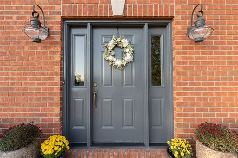 Painted Front Doors With Sidelights Builders Villa