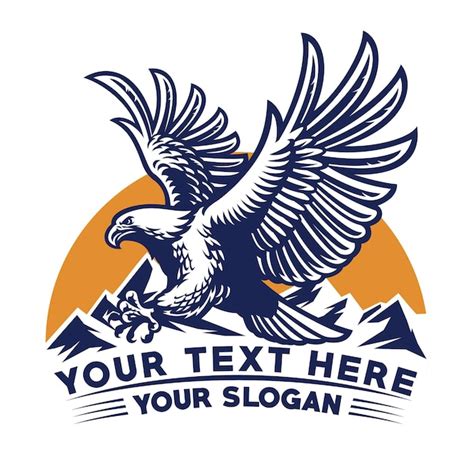 Premium Vector Flying Eagle Logo Design In Vintage Style