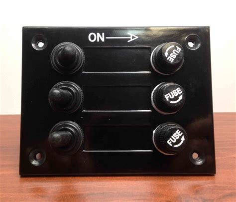 Marine Boat 3 Gang Bakelite Plate Switch Panel With 5a Fuses Neoprene