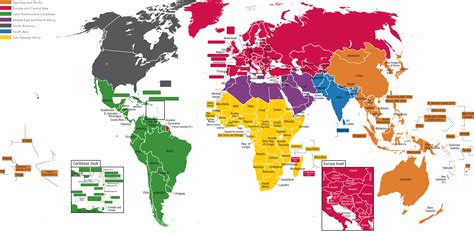 World Region Countries Maps