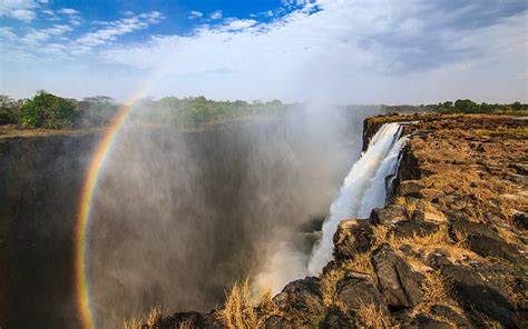 Victoria Falls Africa Rainbow Waterfall Victoria Africa Hd