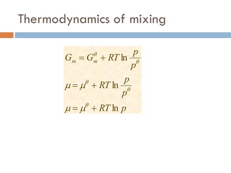 Ppt Simple Mixtures Thermodynamic Description Of