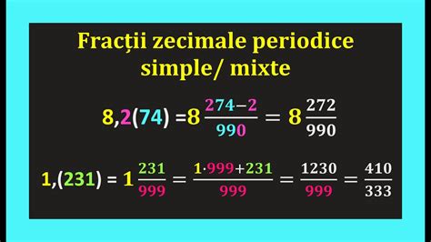 Fractii Zecimale Periodice Simple Mixte Fractii Cu Perioada Exercitii