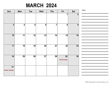 Calendar labs 2024 monthly calendar template