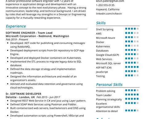 Download free software engineer resume samples in professional templates. Software Engineer Resume Example | CV Sample [2020 ...
