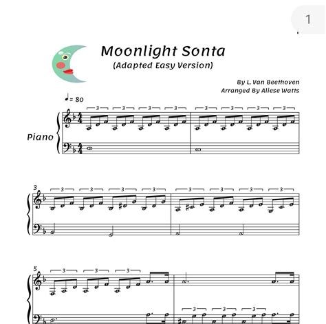 Moonlight Sonata Sheet Music Easy Piano Beethoven Music Teaching