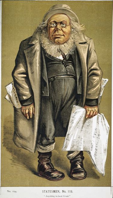 Horace Greeley 1811 1872 Namerican Journalist Cartoon By Thomas
