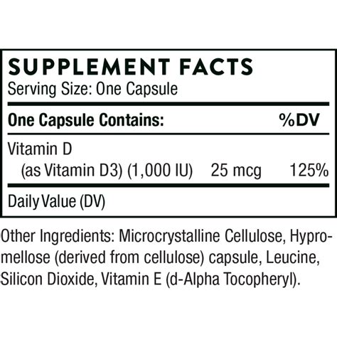 Thorne Vitamin D 1000 90 Capsules — Pine Street Clinic