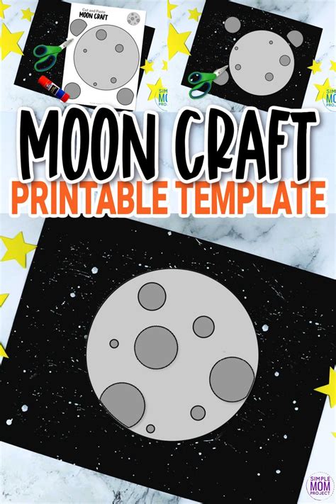 Cut And Paste Moon Craft With Moon Template Simple Mom Project