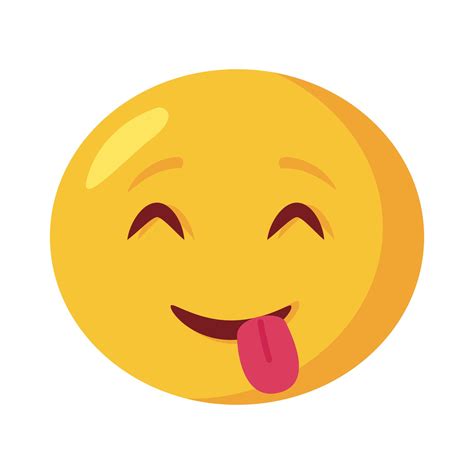 Crazy Emoji Face With Tongue Out Flat Style Icon 2718795 Vector Art At
