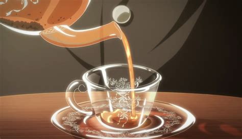 Aesthetic Anime Drinking Tea