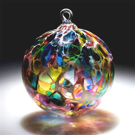 Hand Blown Glass Ornament Magic Mix White Powder Etsy Broken Glass Art Sea Glass Art Stained