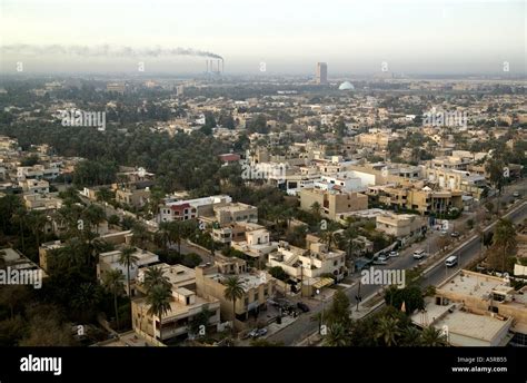 View From The Top Of Hotel Babylon Baghdad Iraq 28 02 04 Stock Photo
