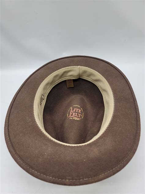 Orvis Original Packable Lite Felt Water Repellent Brown Fedora Wool Hat
