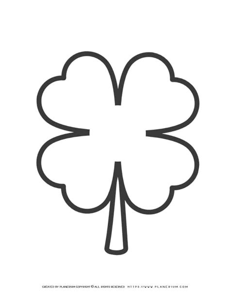 Shamrock Template Four Leaves Stalk Planerium