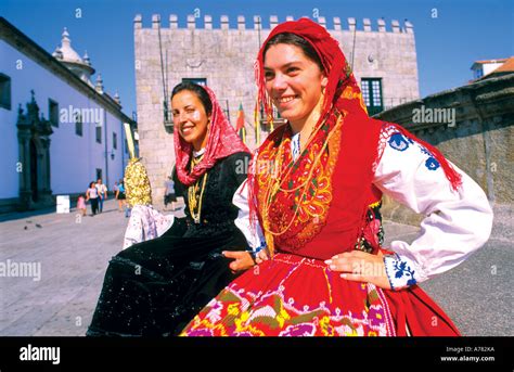 Girls With Traditional Costumes Viana Do Castelo Minho Portugal
