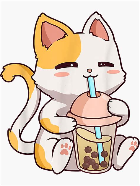 Boba Tea Bubble Katze Kawaii Neko Anime Süße Katze Boba Sticker Von