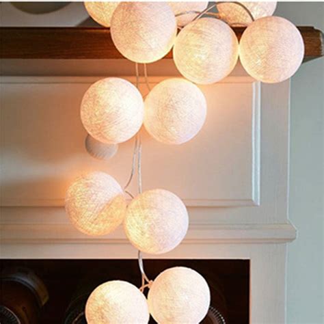 Globe String Lights Goodia 98ft 20 Led Cotton Balls Fairy Light Girl