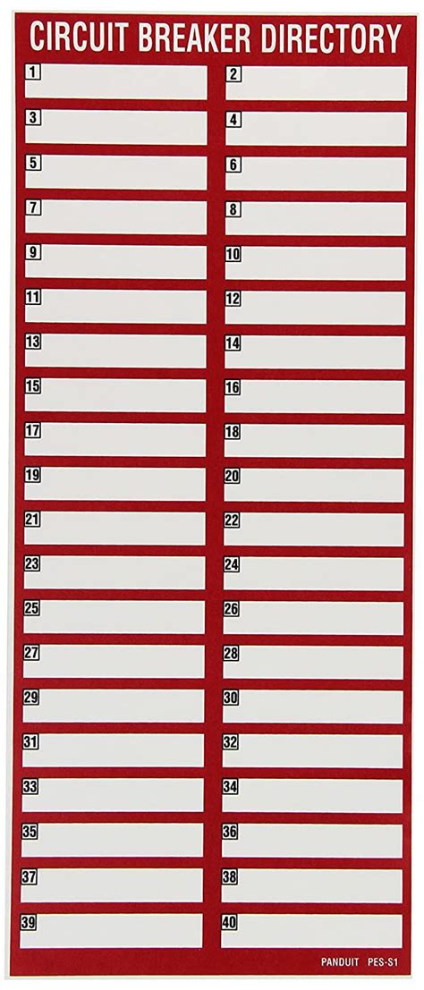 See vertical breaker label on page 19. Electrical Panel Label Template ~ Addictionary