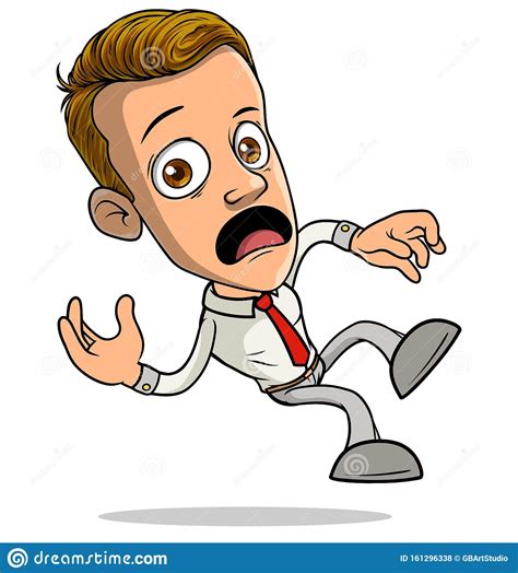 Cartoon Funny Surprised Boy Character Falling Down Stock Vector