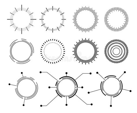 Abstract Techno Circle Vector Set Icons Stock Vector Illustration Of