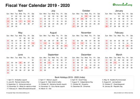 More 2020 Fiscal Landscape Calendar Templates