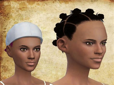 The Sims Resource Afro Buns Hair By Neissy Sims 4 Hairs
