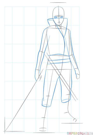 How To Draw Sasuke Step By Step Drawing Tutorials Sasuke Drawing